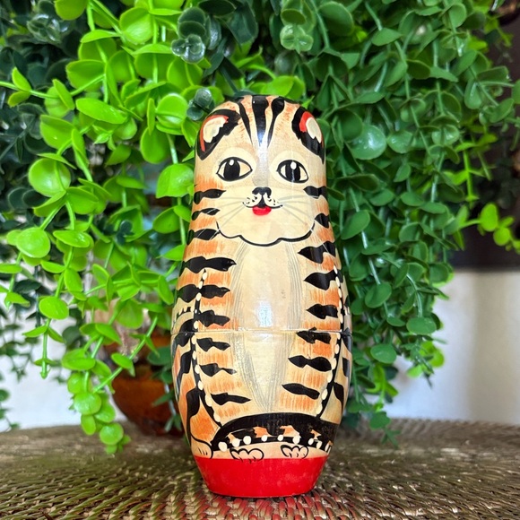 True Vintage Authentic Models Holland Wood Cat Nesting “Dolls” - Picture 5 of 11